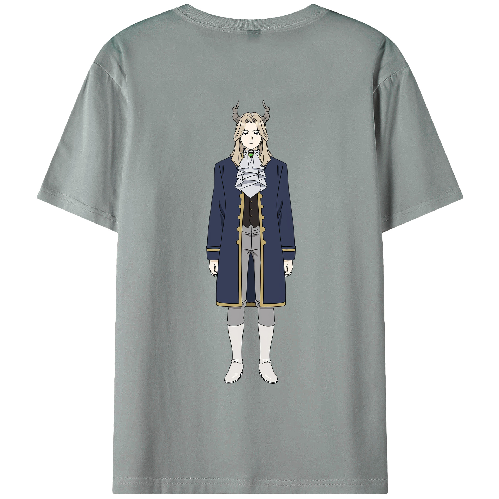 （画像用） 葬送のフリーレン Frieren 綿100％ メンズ半袖Tシャツ（バックプリント） 通気性